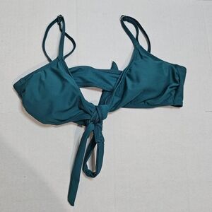 NWOT Xhilaration Teal Tie-Front Bikini Top